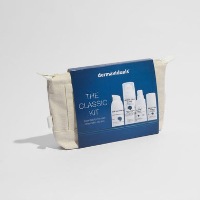 Dermaviduals Classic Kit with cosmetic bag on a white background